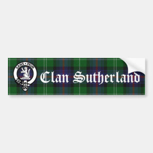 Autocollant De Voiture Clan Sutherland Crest Badge et Tartan