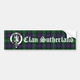 Autocollant De Voiture Clan Sutherland Crest Badge et Tartan