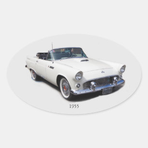 Autocollant de voiture classique blanc 1955