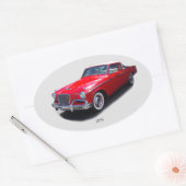 Autocollant de voiture classique rouge 1956 (Enveloppe)