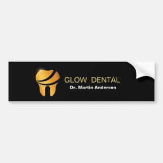 Autocollant De Voiture Clinique dentaire professionnelle Gold Tooth Logo