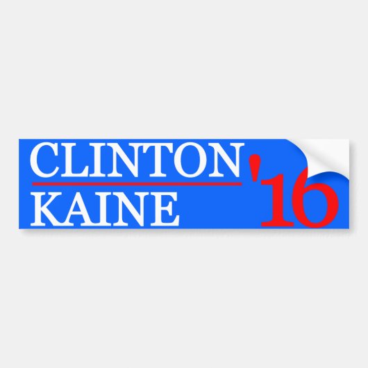 Autocollant De Voiture Clinton Kaine 2016 (Devant)