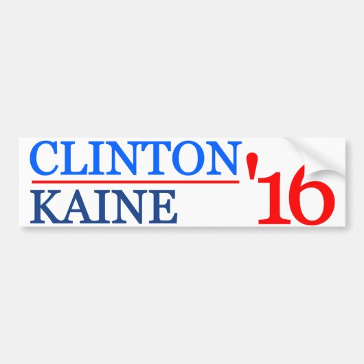 Autocollant De Voiture Clinton Kaine 2016 (Devant)