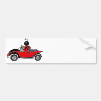 Autocollant De Voiture Coccinelle drôle conduisant le convertible