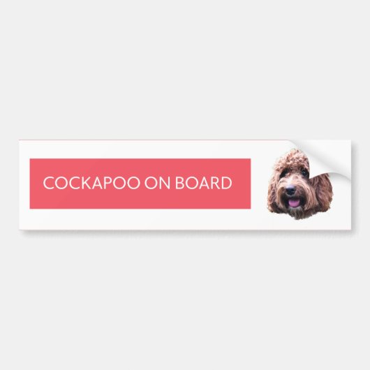Autocollant De Voiture Cockapoo à bord d'adhésif pour pare-chocs (Devant)