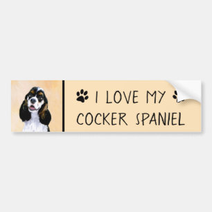 Autocollant De Voiture Cocker Spaniel (Parti) Peinture - Art Chien origin