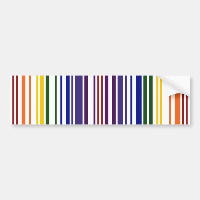 Autocollant De Voiture Code barre double arc-en-ciel (Devant)