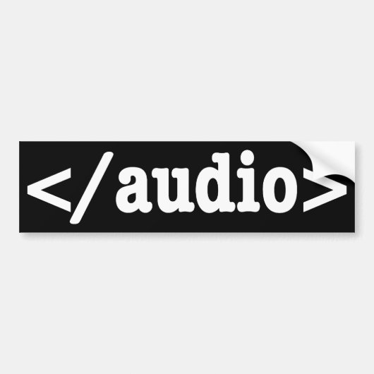 Autocollant De Voiture Code HTML5 audio de fin (Devant)