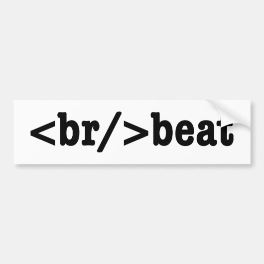 Autocollant De Voiture code HTML breakbeat (Devant)