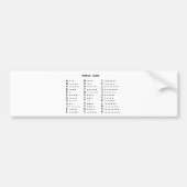 Autocollant De Voiture Code Morse (Devant)