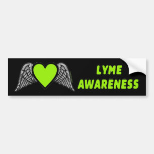 Autocollant De Voiture Coeur/ailes...Lyme