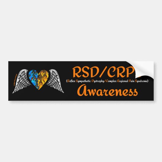 Autocollant De Voiture Coeur/ailes...RSD/CRPS (Devant)
