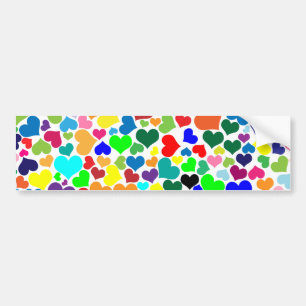 Autocollant De Voiture coeur arc-en-ciel
