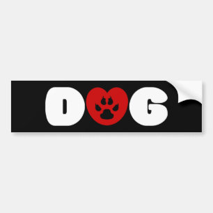 Autocollant De Voiture Coeur d'amour de chien