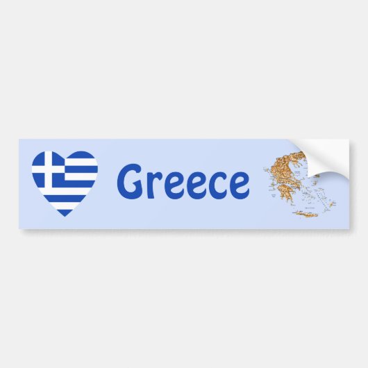 Autocollant De Voiture Coeur de drapeau de la Grèce + Adhésif pour (Devant)