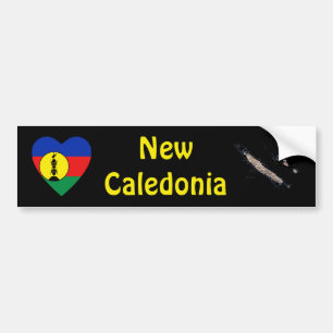 Autocollant De Voiture Coeur de drapeau de la Nouvelle-Calédonie +