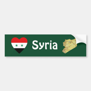 Autocollant De Voiture Coeur de drapeau de la Syrie + Adhésif pour
