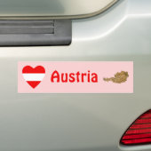 Autocollant De Voiture Coeur de drapeau de l'Autriche + Adhésif pour (En voiture)
