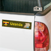 Autocollant De Voiture Coeur de drapeau de l'Ouganda + Adhésif pour (Sur camion)