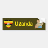 Autocollant De Voiture Coeur de drapeau de l'Ouganda + Adhésif pour (Devant)