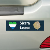 Autocollant De Voiture Coeur de drapeau de Sierra Leone + Adhésif pour (En voiture)