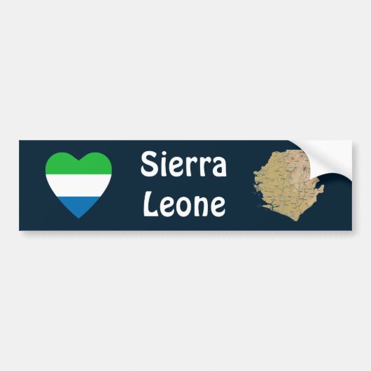 Autocollant De Voiture Coeur de drapeau de Sierra Leone + Adhésif pour (Devant)