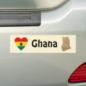 Autocollant De Voiture Coeur de drapeau du Ghana + Adhésif pour (En voiture)