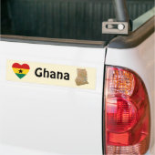 Autocollant De Voiture Coeur de drapeau du Ghana + Adhésif pour (Sur camion)