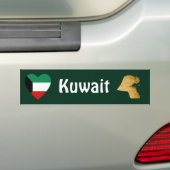 Autocollant De Voiture Coeur de drapeau du Kowéit + Adhésif pour (En voiture)