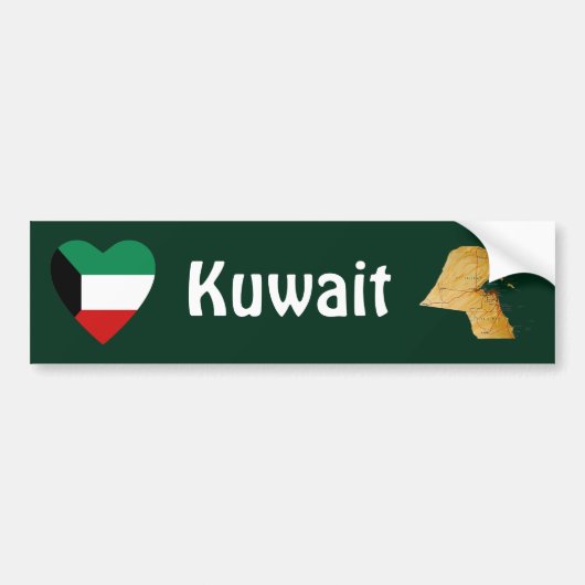 Autocollant De Voiture Coeur de drapeau du Kowéit + Adhésif pour (Devant)