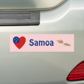 Autocollant De Voiture Coeur de drapeau du Samoa + Adhésif pour (En voiture)