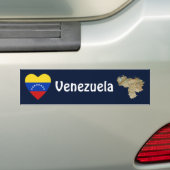 Autocollant De Voiture Coeur de drapeau du Venezuela + Adhésif pour (En voiture)