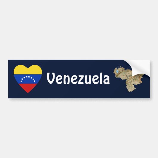 Autocollant De Voiture Coeur de drapeau du Venezuela + Adhésif pour (Devant)