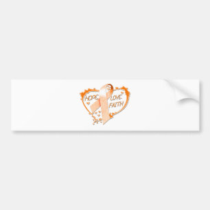 Autocollant De Voiture Coeur de foi d'amour d'espoir (orange)