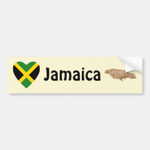 Autocollant De Voiture Coeur du drapeau jamaïcain + Sticker pare-chocs