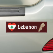 Autocollant De Voiture Coeur du drapeau libanais + Sticker du pare-chocs (En voiture)