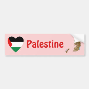 Autocollant De Voiture Coeur du drapeau palestinien + Sticker pare-chocs 