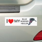 Autocollant De Voiture Coeur I ma frontière bleue Heeler (En voiture)