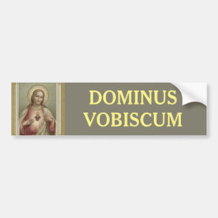 Autocollant De Voiture Coeur sacré de DOMINUS VOBISCUM de Jésus