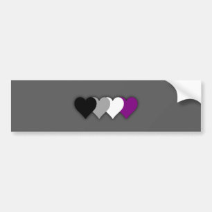 Autocollant De Voiture Coeurs de fierté d'Asexuality