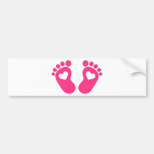 Autocollant De Voiture Coeurs de pieds de bébé