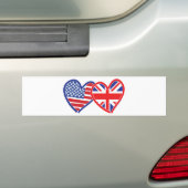 Autocollant De Voiture Coeurs du drapeau américain/Union Jack (En voiture)