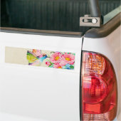 Autocollant De Voiture Colibri et fleurs d'aquarelle (Sur camion)