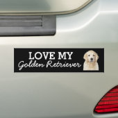 Autocollant De Voiture Colonne de pare-chocs Golden Retriever (En voiture)