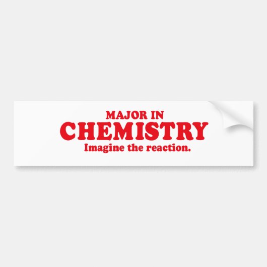 AUTOCOLLANT DE VOITURE COMMANDANT EN CHIMIE - IMAGINEZ LA RÉACTION (Devant)