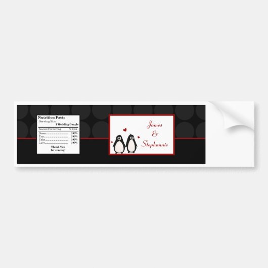 Autocollant De Voiture Compagnon de couples d'amour de pingouin (Devant)