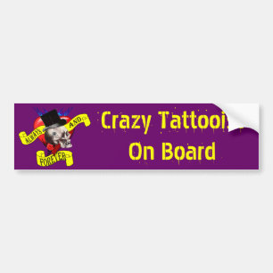 Autocollant De Voiture Conception de tatouage de crâne et de coeur de