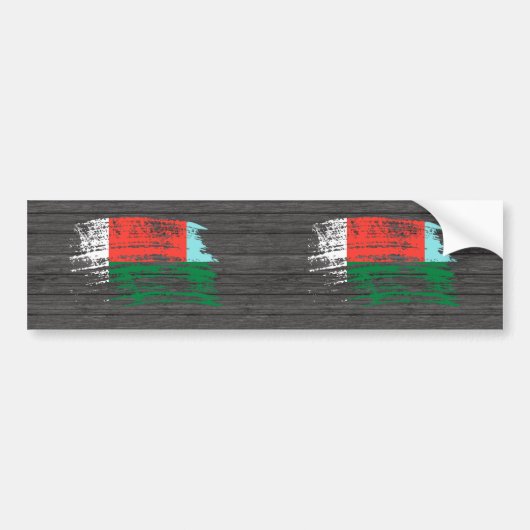 Autocollant De Voiture Conception malgache fraîche de drapeau (Devant)