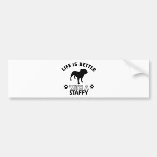 Autocollant De Voiture Conceptions de race de chien de Staffy
