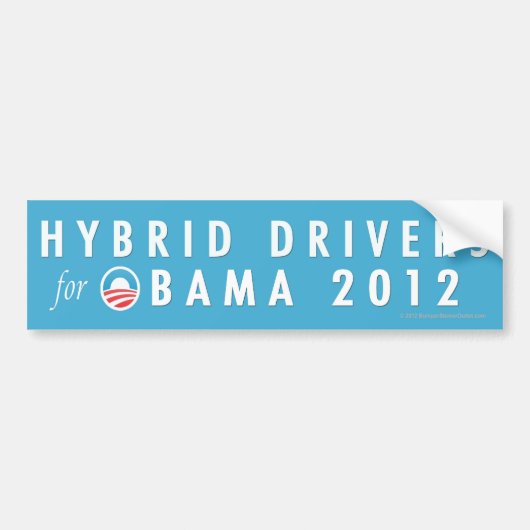 Autocollant De Voiture Conducteurs 2012 de Pro-Obama Hydrid (Devant)